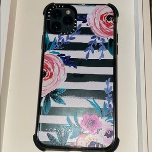 Striped/Floral Print iPhone 11 Pro Max Case